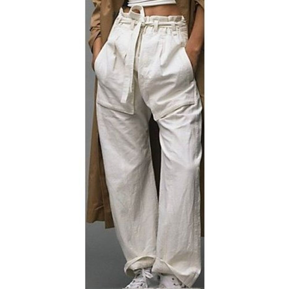 Free People Womens Sky Rider Knit‎ Wide Leg Paperbag Pants Size XS